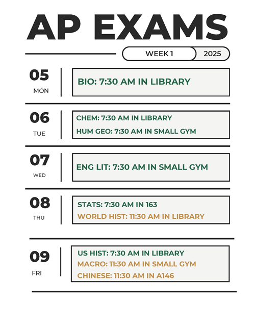 ap exam schedule